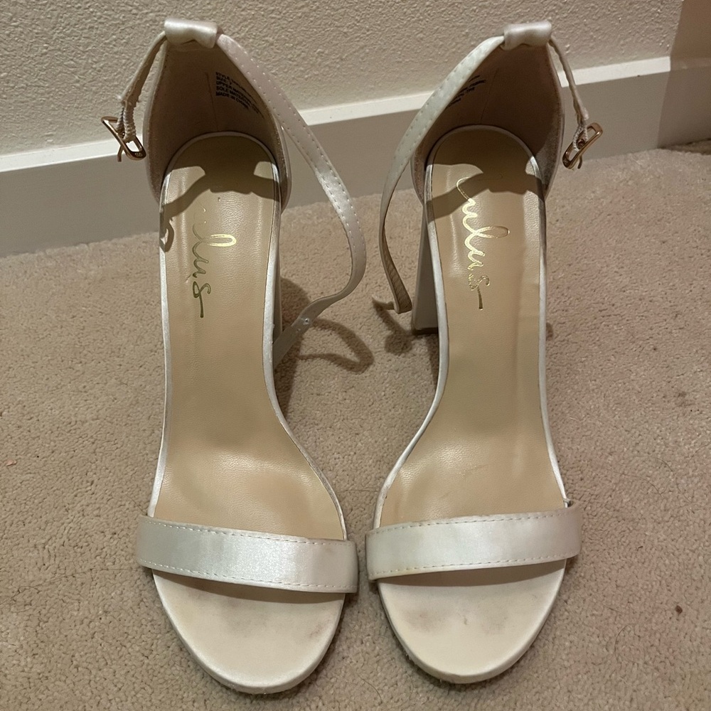 Lulu's Elegant Cream Strappy Heels